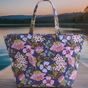 Vera Bradley cotton Travel large Tote Bag "coffee garden"